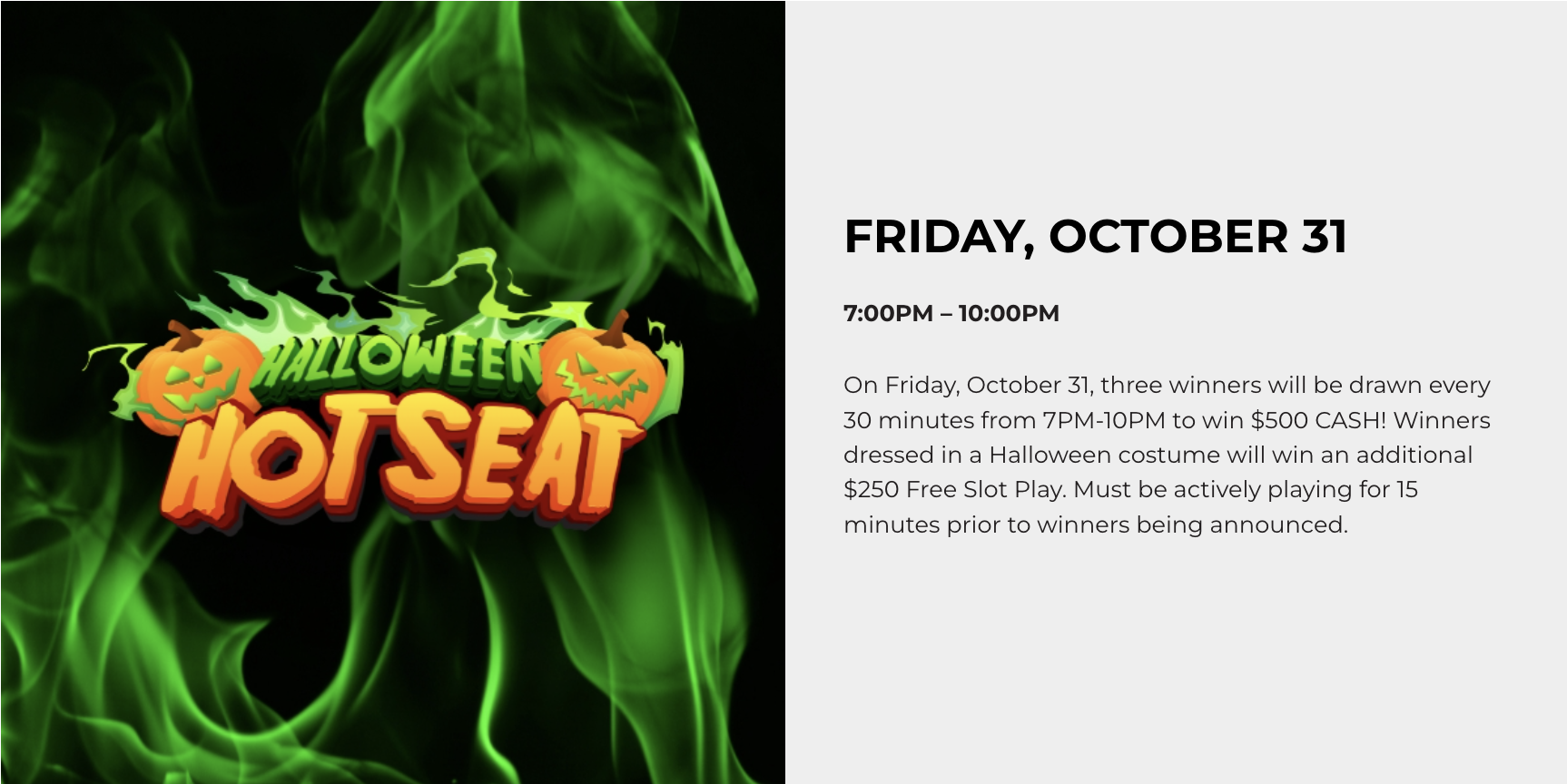 Halloween Hotseat at Scarlet Pearl Casino Resort in D'Iberville near Biloxi, MS